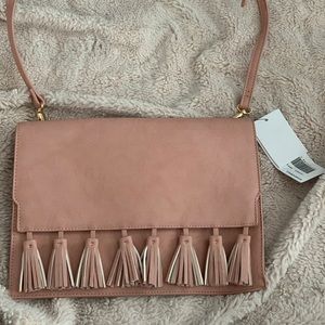 Just Fab Nude Pink crossbody with tassel detail